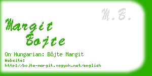 margit bojte business card